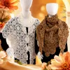 A white crochet lace shawl for ladies in summer, a thin, elegant and versatile handcrafted lace decoration Specification image